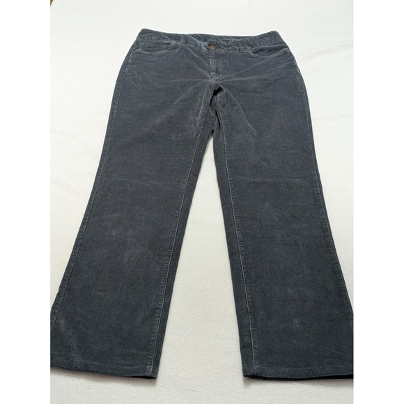 LL Bean Corduroy Pants Women's Sz 10 Gray M/T Favorite Fit Straight Leg‎ Stretch - Picture 1 of 14